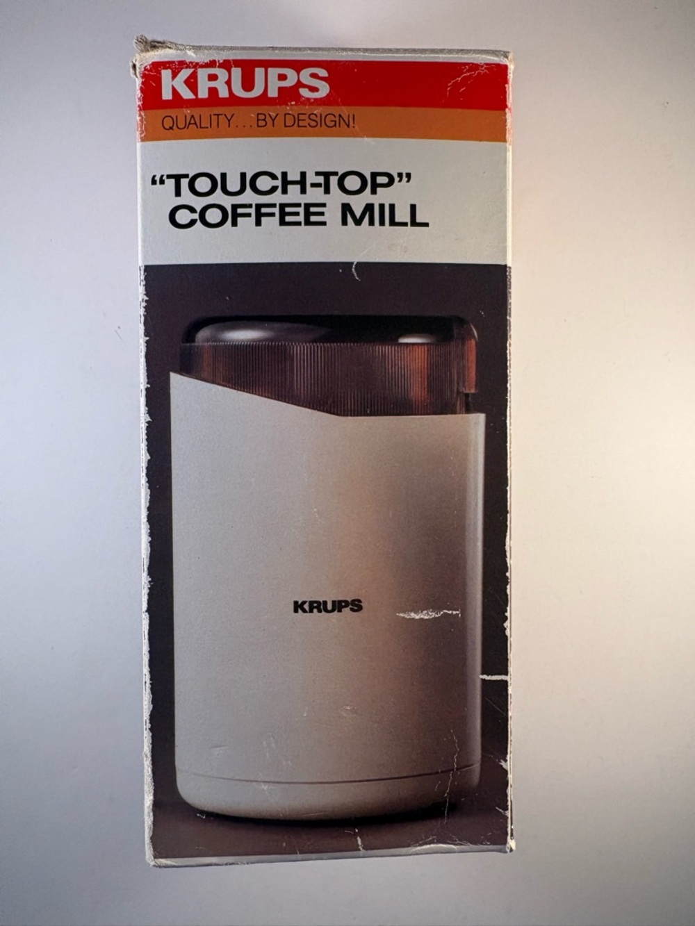 Krups Type 208 Touch Top‎ Coffee Mill Bean Nut Electric Grinder White WORKING
